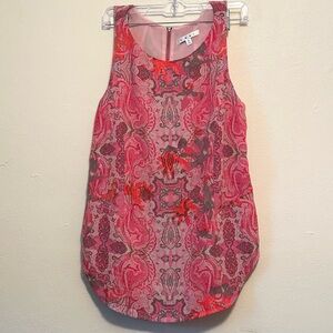 CAbi Pink Paisley Print Tank Top Size Medium